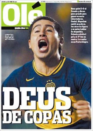 Após o bicampeonato da Copa Libertadores, o Diário Olé, um dos principais jornais da Argentina, estampou a manchete 