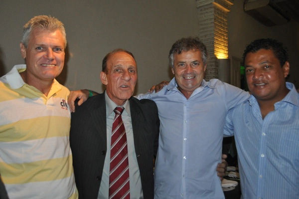 Zé Mário, Aflredo Mostarda, Zé Mário e Tonhão na festa que o Verdão promoveu para seus ex-jogadores, em 20 de setembro de 2013, no Espaço Armazém, na Vila Leopoldina, zona oeste de São Paulo. Foto: Marcos Júnior/Portal TT