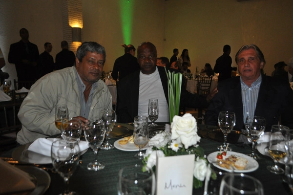 Alves, Silva e Écio Pasca na festa do Palmeiras para seus ex-jogadores em 20 de setembro de 2013, no Espaço Armazém, na Vila Leopoldina, zona oeste de São Paulo. Foto: Marcos Júnior/Portal TT