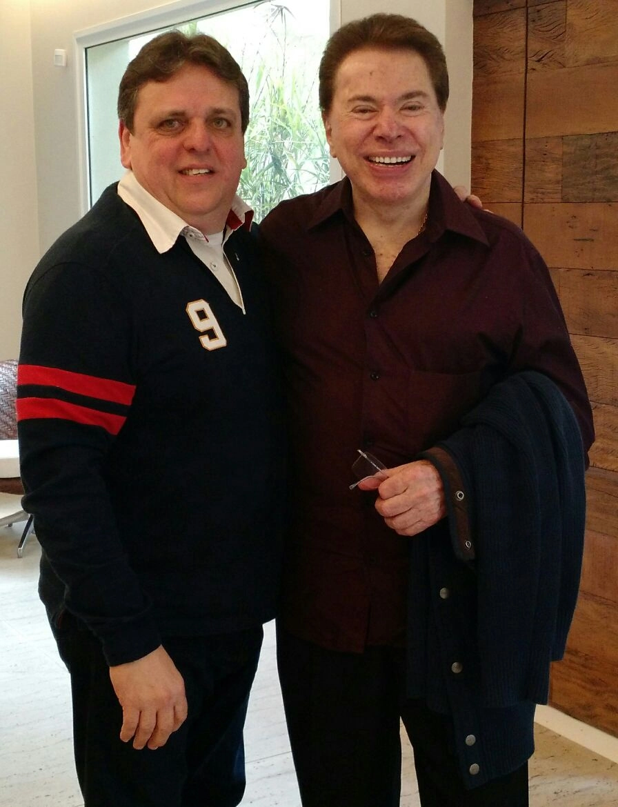 O diretor de TV Vanderlei Villa Nova e o apresentador Silvio Santos, em 2016. Foto: reprodução