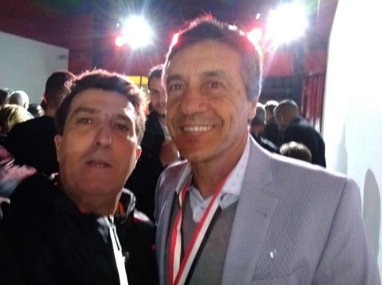 Carlos Alberto Spina e Renato, em 7 de agosto de 2018, no 