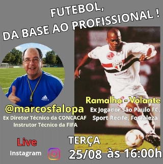 O ex-volante Ramalho estar&aacute; na live de Marcos Falopa nesta ter&ccedil;a-feira