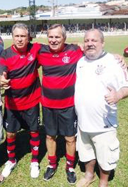 Da esquerda para a direita, Rondinelli, Ailton Lira e Emilio Duva, no dia 4 de agosto de 2013. Foto enviada por Miguel Paião