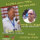 Careca Paiva, presidente do XV de Ja&uacute;, na live de Marcos Falopa