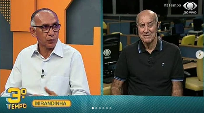 Mirandinha e Gérson durante o 3º Tempo da Band em 30 de junho de 2019