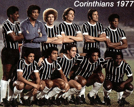 Em pé: Zé Maria, Tobias, Ruço, Moisés, Ademir e Cláudio Mineiro. Agachados: Vaguinho, Basílio, Palhinha, Geraldão e Edu.