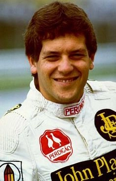 A satisfação de Gugelmin, em 1986, ano em que foi vice-campeão da Fórmula 3000 Internacional. Foto: site oficial de Mauricio Gugelmin