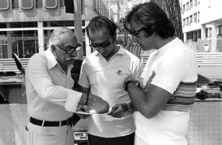 Wilson Fittipaldi, o engenheiro mexicano Jo Ramirez (que trabalhava na equipe Copersucar nos anos 70 e depois foi para a McLaren) e Wilsinho Fittipaldi. Foto: Copersucar Fittipaldi F1