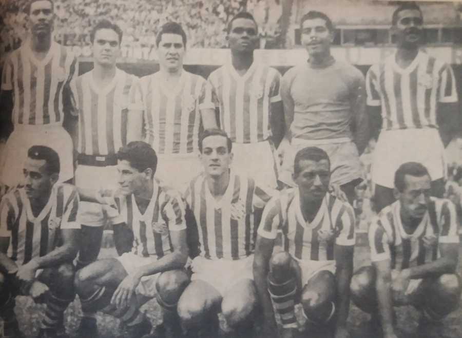 Bangu campeão do Torneio Início de 1955. Em pé: Joel, Hilton, Gavillán, Zózimo, Jorge I e Jorge II. Agachados: Robertinho, Luis Carlos, Décio Esteves, Zizinho e Nivio.