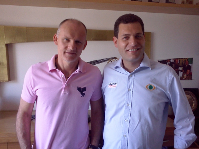 Taffarel e Marcelo Rozenberg na casa do ex-goleiro em Porto Alegre durante gravação de Especiais sobre o Internacional exibidos pelo Bandsports. Foto enviada por Marcelo Rozenberg