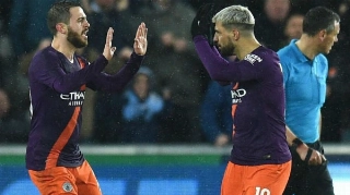 Aguero salvou o Manchester City da eliminação. Foto: Oli Scarff/AFP/Via UOL