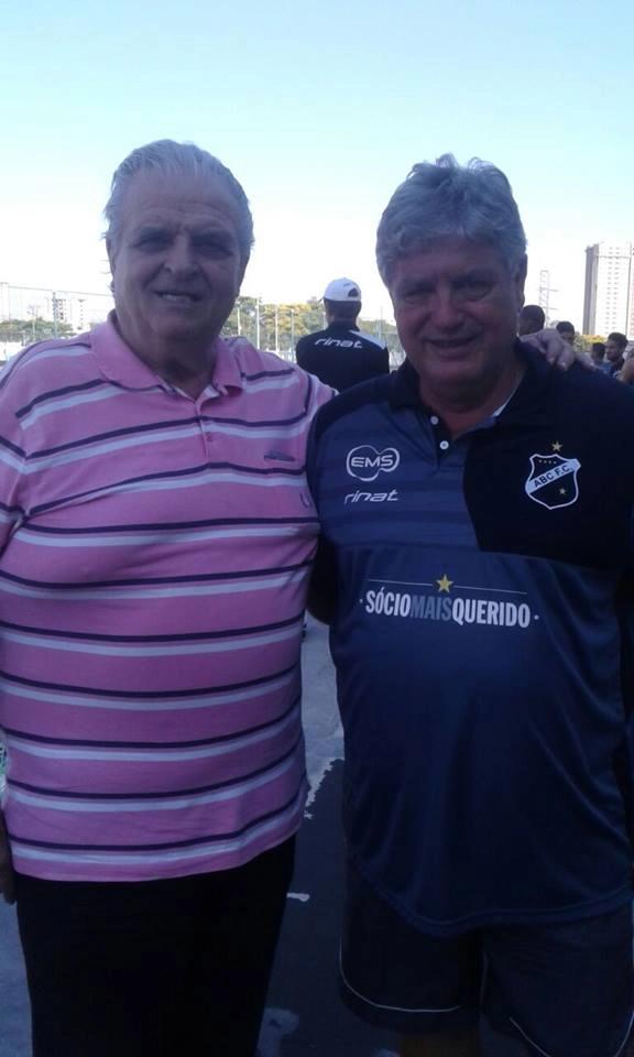 Tomires e Geninho, no estádio Palma Travassos, em setembro de 2016. Foto enviada por Tomires