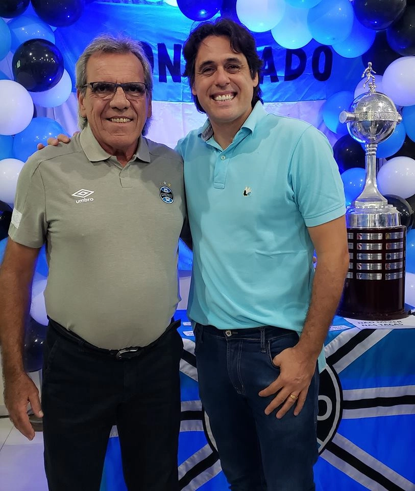 Em abril de 2019, encontro de dois dos maiores goleiros da história do Grêmio: Mazaropi e Danrlei. Foto: arquivo pessoal de Danrlei