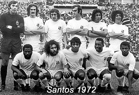 Em pé: Cejas, Orlando Lelé, Oberdan, Paulo, Clodoaldo e Zé Carlos. Agachados: Edu, Afonsinho, Alcindo, Pelé e Ferreira.