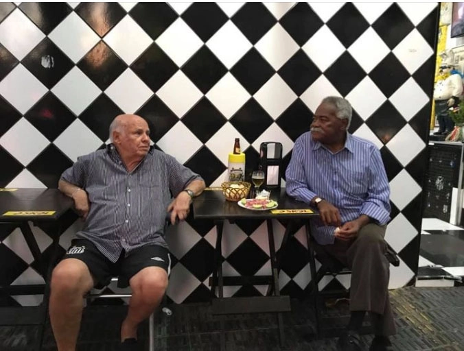 Encontro entre Pepe e Coutinho em Santos. Foto: arquivo pessoal de Pepe