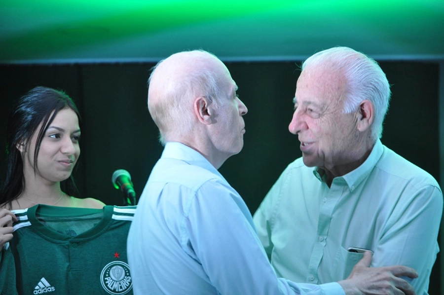 Na festa de veteranos do Palmeiras, em 28 de setembro de 2018, no restaurante Jardim Suspenso, no Palestra Itália. Foto: Marcos Júnior Micheletti/Portal TT