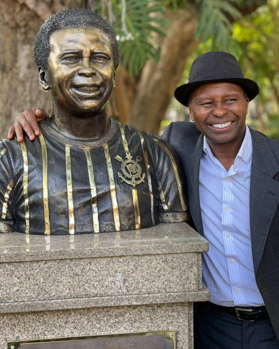 Busto de bronze de Wladimir, que compareceu à cerimônia de inauguração no Parque São Jorge, em 1º de junho de 2021. Foto: José Manoel Idalgo/Divulgação/Corinthians