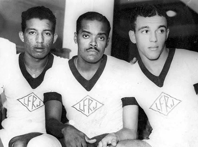 Pela Seleção Carioca, em 1942, Zizinho, Leônidas e Jair Rosa Pinto. Foto: Reprodução
