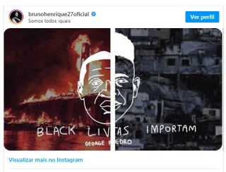 Bruno Henrique usou o Instagram para protestar 