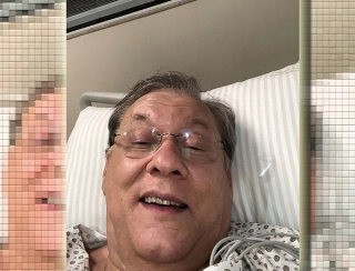 Milton Neves durante o período em que ficou internado no Sírio-Libanês, em São Paulo