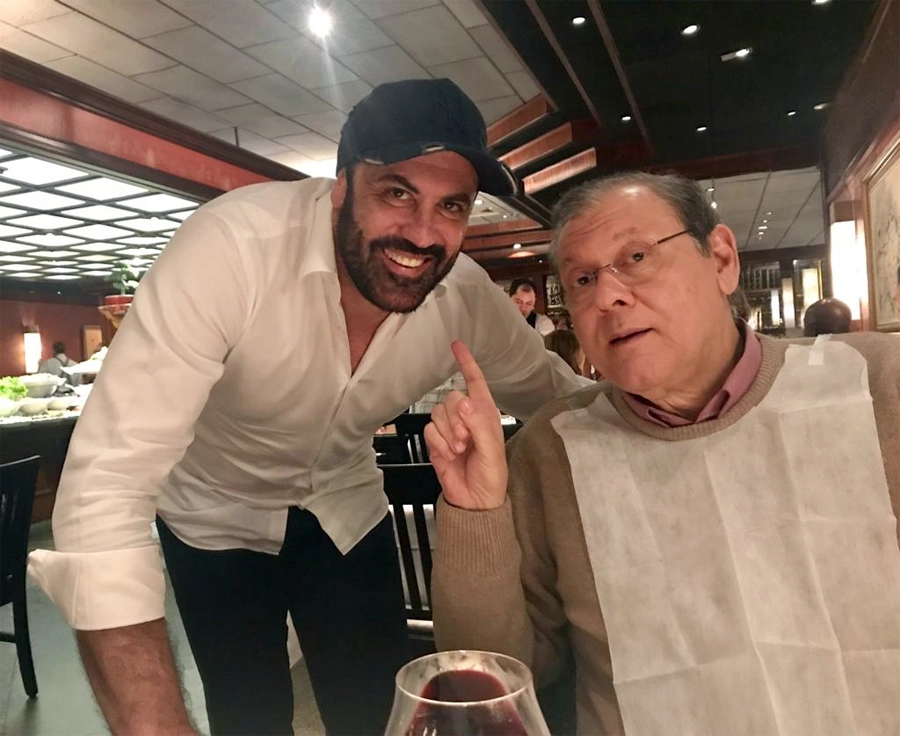 O grande artilheiro Finazzi ao lado de Milton Neves, no dia 14 de julho de 2019, no restaurante Barbacoa