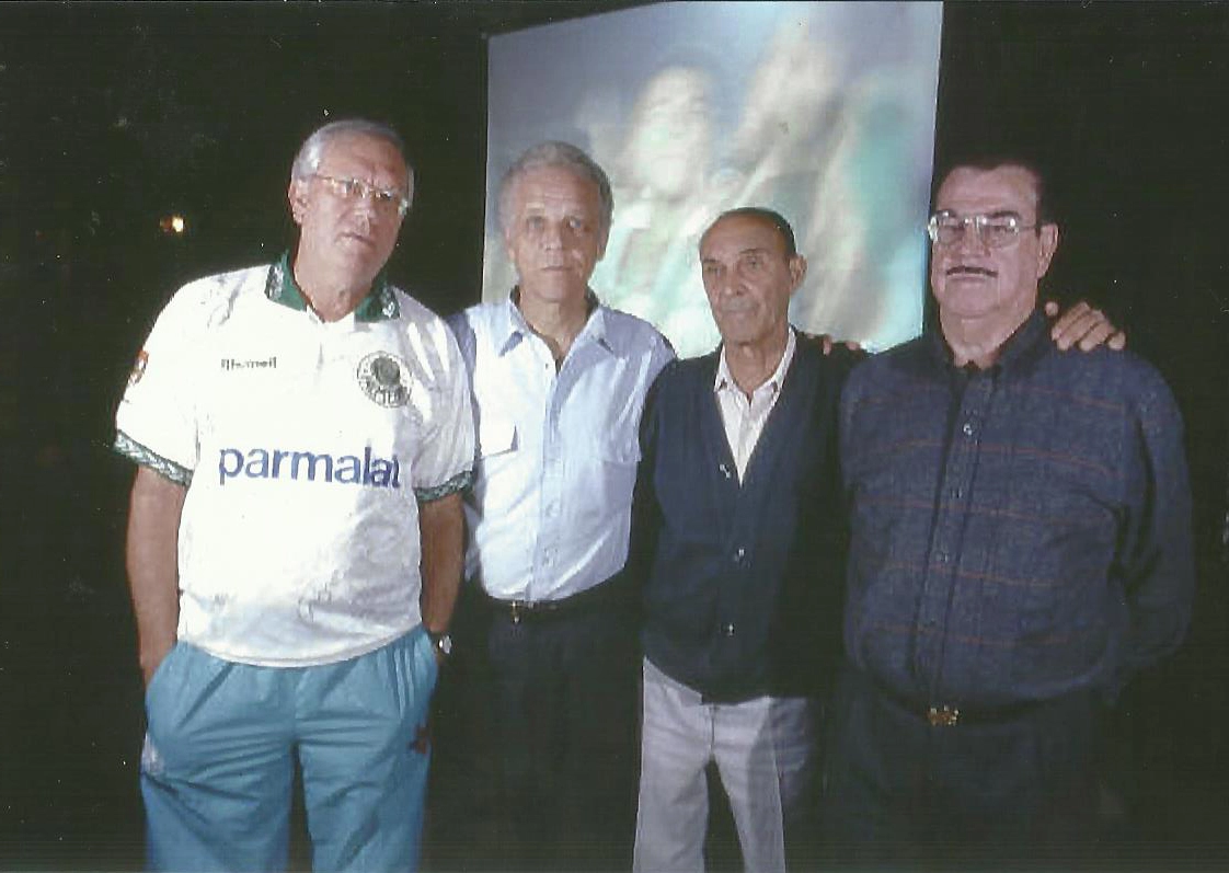 Joelmir Beting, Ademir da Guia, Nardo e Oberdan Cattani. Foto: Revista Placar
