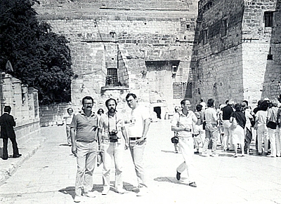 Em 1985, Mário Marinho, Fran Augusti e Milton Neves, na Igreja da Natividade de Belém, Israel