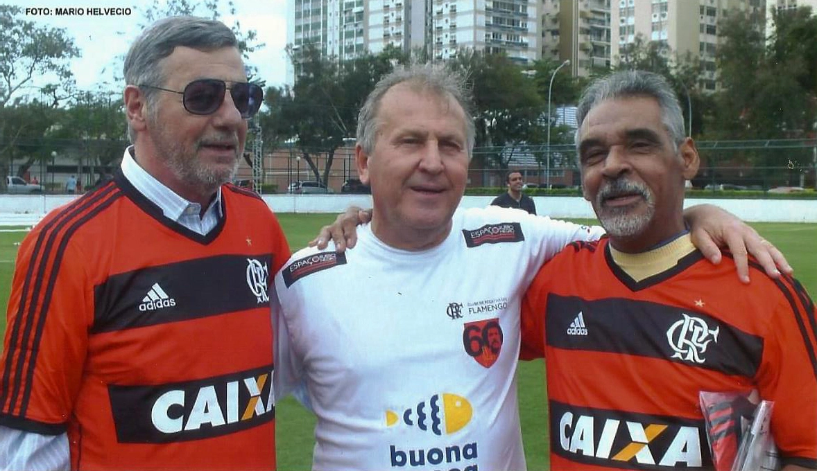 Encontro em 2014, na Gávea. Luiz Carlos Galter, Zico e Arilson. Foto: Mario Helvécio