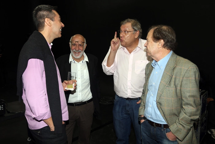 Ricardo Capriotti, José Márcio Mendonça, Milton Neves e Fran Augusti em 20 de maio de 2013, noite de lançamento da Produtora Infiniti, em São Paulo