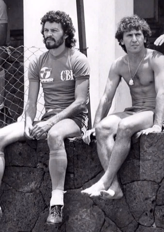 Sócrates e Zico, durante a preparação para a Copa do Mundo de 1986