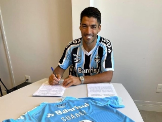 Atacante uruguaio assinou com o clube ga&uacute;cho at&eacute; o final de 2024. Foto: Reprodu&ccedil;&atilde;o