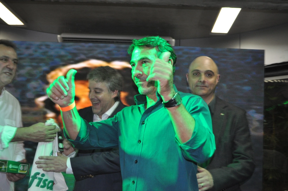 Em 26 de setembro de 2015, na festa de veteranos do Palmeiras, no restaurante do clube. Foto: Marcos Júnior/Portal TT