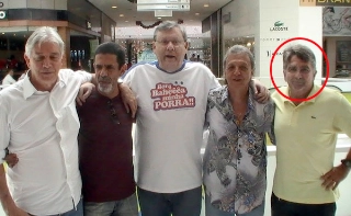 Foto de novembro de 2010: Elizeu, Catu, Milton Neves, Douglas e Chiquinho de Assis