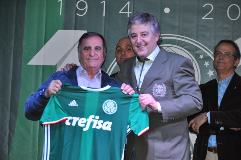 Bentivegna e Paulo Nobre na festa em homenagem aos ex-jogadores do Palmeiras, em 23 de setembro de 2016, no Palestra Itália. Foto: Marcos Júnior Micheletti/Portal TT