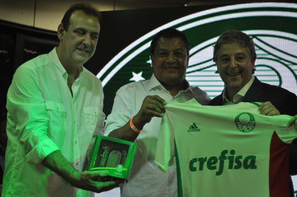 Em 26 de setembro de 2015, na festa de veteranos do Palmeiras, no restaurante do clube. Roberto Silva, Tonhão e Paulo Nobre. Foto: Marcos Júnior/Portal TT