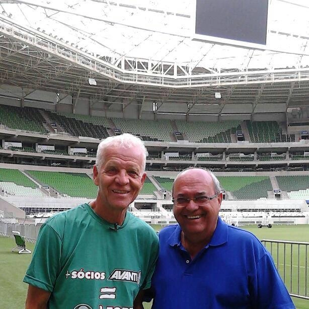 Ademir da Guia e Luiz Ceará no Allianz Parque em julho de 2016
