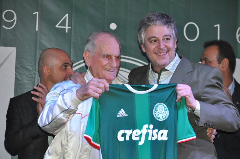 Furlan e Paulo Nobre Furlan na festa em homenagem aos ex-jogadores do Palmeiras, em 23 de setembro de 2016, no Palestra Itália. Foto: Marcos Júnior Micheletti/Portal TT 