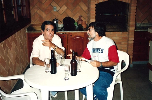 O dramaturgo e Édson Dino, ex-atleta muzambinhense