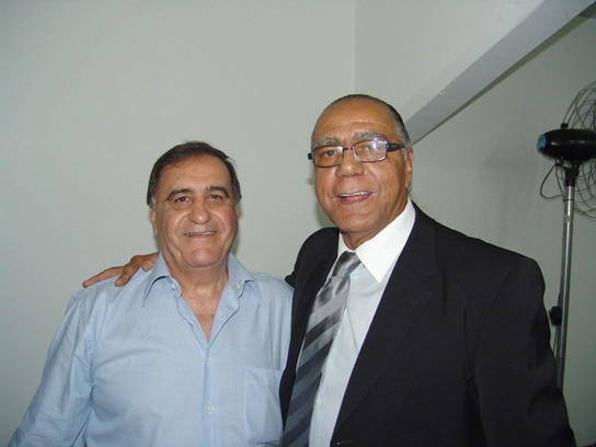 Bentivegna e César Maluco, na festa alviverde em outubro de 2010. Foto: Marcos Júnior/Portal TT