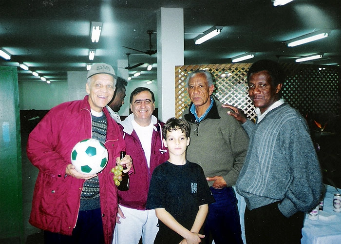 Ademir da Guia, Bentivegna, homem não-identificado e Jorge Mendonça, em foto de 2004.