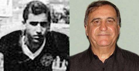 Na década de 60, como juvenil do Palmeiras e em 2009, em festa dos veteranos do Verdão, no Palestra Itália