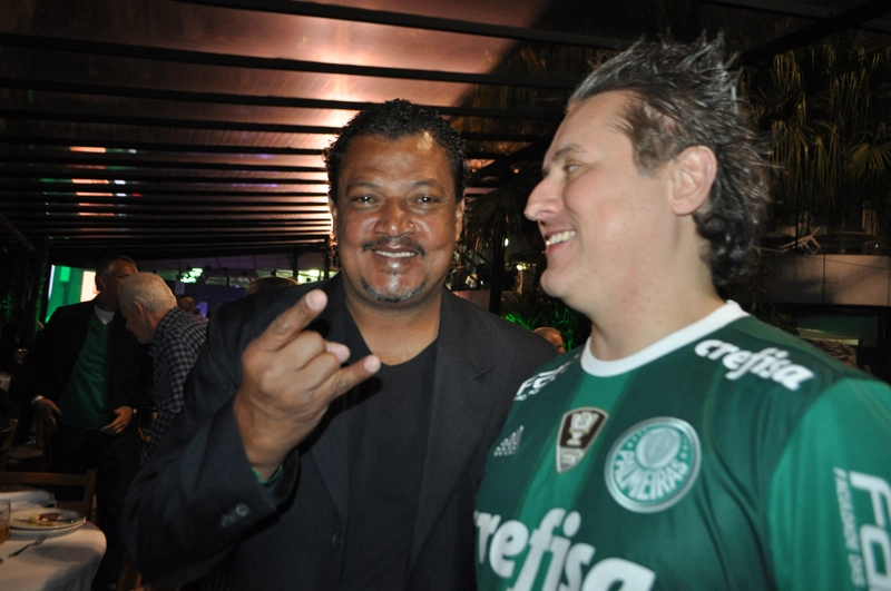 Tonhão e Marcos Kleine na festa em homenagem aos ex-jogadores do Palmeiras, em 23 de setembro de 2016, no Palestra Itália. Foto: Marcos Júnior Micheletti/Portal TT 