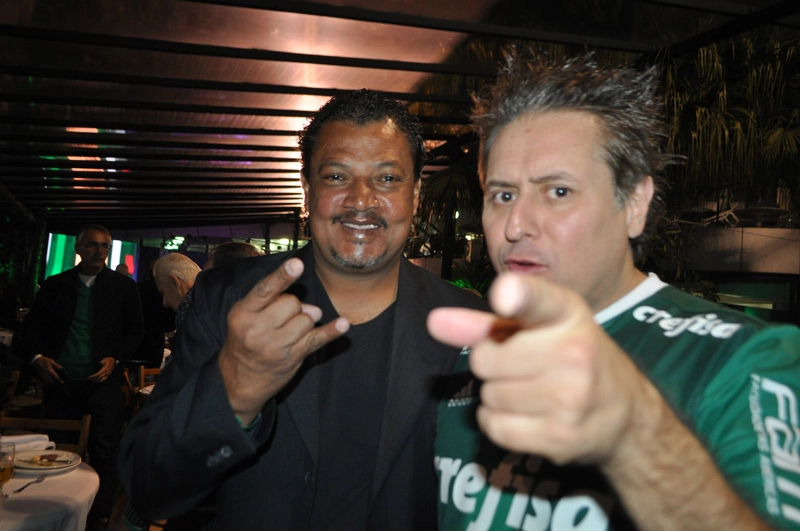 Tonhão e Marcos Kleine na festa em homenagem aos ex-jogadores do Palmeiras, em 23 de setembro de 2016, no Palestra Itália. Foto: Marcos Júnior Micheletti/Portal TT 