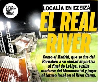 teste  
Sem público, River abre mão do Monumental e mandará seus jogos no `River Camp`