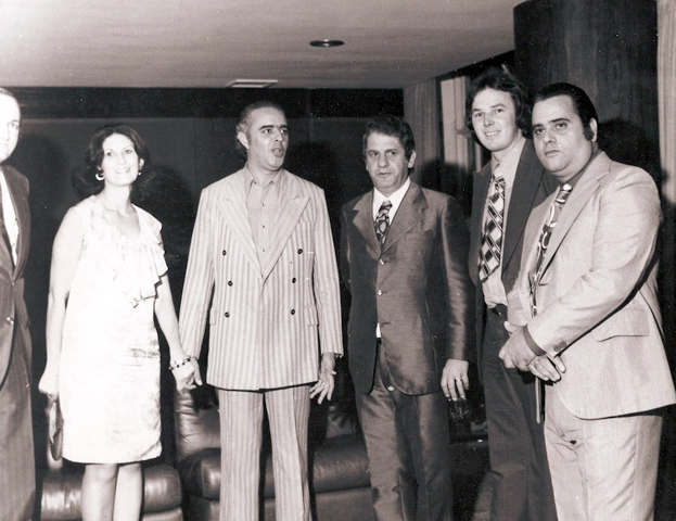 Festa do 34º aniversário em dezembro de 1975. Milton Camargo, Srª e Sr Darcy Reis, Carlos Aymard, João Zanforlin e Lucas Neto