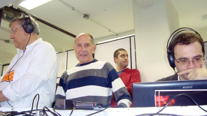 Da esquerda para a direita: Milton Neves, José Silvério e Mauro Beting. Foto: Marcos Júnior