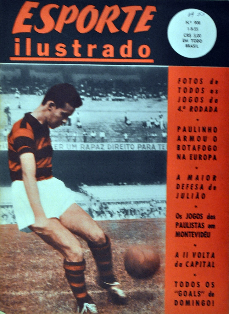 Zagallo foi capa da revista Esporte Ilustrado do dia 1 de setembro de 1955. Foto: Reprodução da revista Esporte Ilustrado
