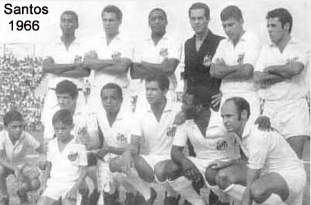 Em pé: Wilson Campos, Ramos Delgado, Joel Camargo, Gylmar, Clodoaldo e Turcão. Agachados: Manoel Maria, Lima, Werneck, Pelé e Pepe. 