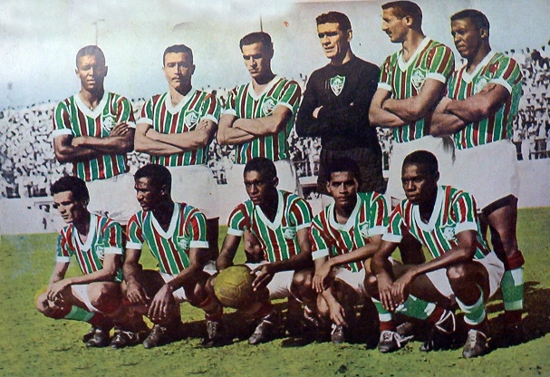Da esquerda para a direita, em pé: Clóvis, Édson, Lafaiete, Castilho, Pinheiro e Bigode. Agachados: Telê Santana, Didi, Waldo, Waldemar e Escurinho