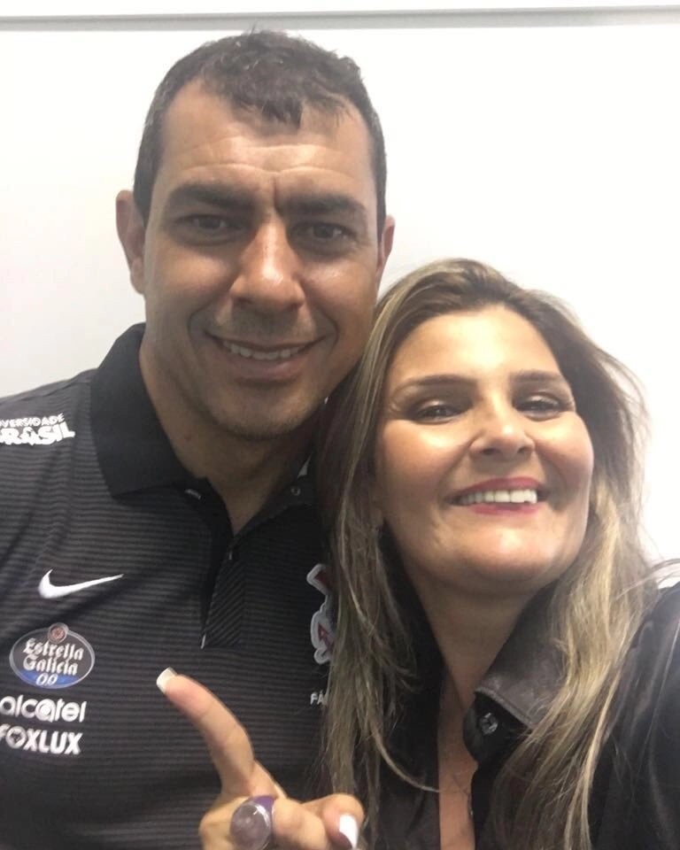F&aacute;bio Carille e Alessandra do Valle (filha de Luciano do Valle) em mar&ccedil;o de 2018. Foto: arquivo pessoal de Alessandra do Valle